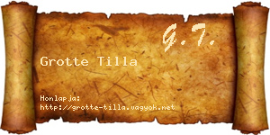 Grotte Tilla névjegykártya